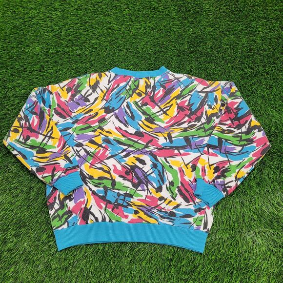 Vintage Y2K Abstract Art Sweatshirt Womens Medium 20x21 - Picture 2 of 10